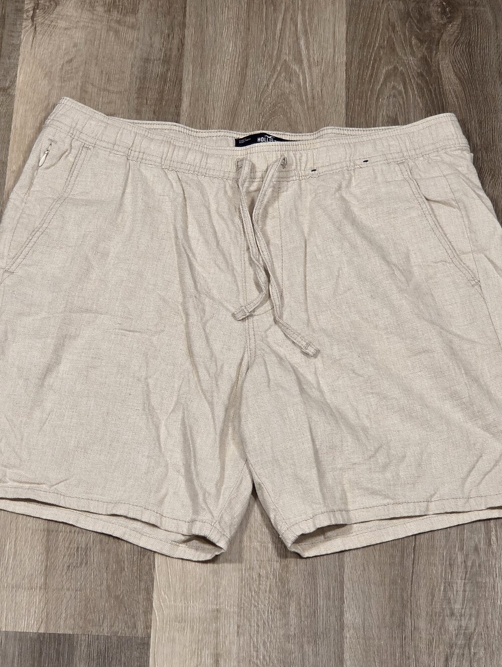 Hollister linen-blend pull-on shorts drawstring XL